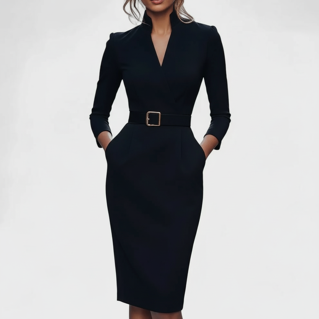 MARILENA | VESTIDO NEGRO REFINADO