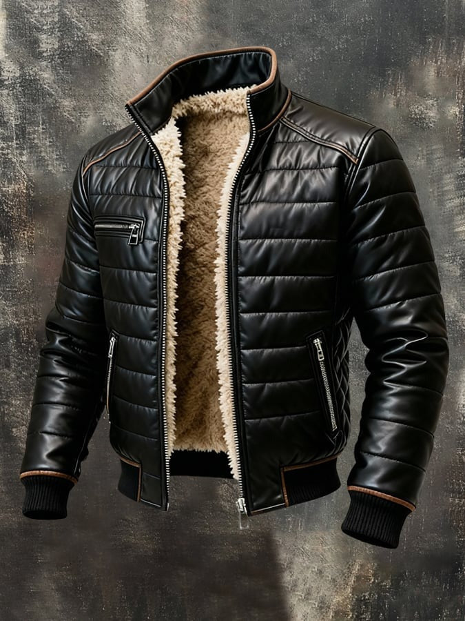 MAISON CLÉMENT PARIS™ | CHAQUETA ACOLCHADA NEGRA CON FORRO DE SHERPA
