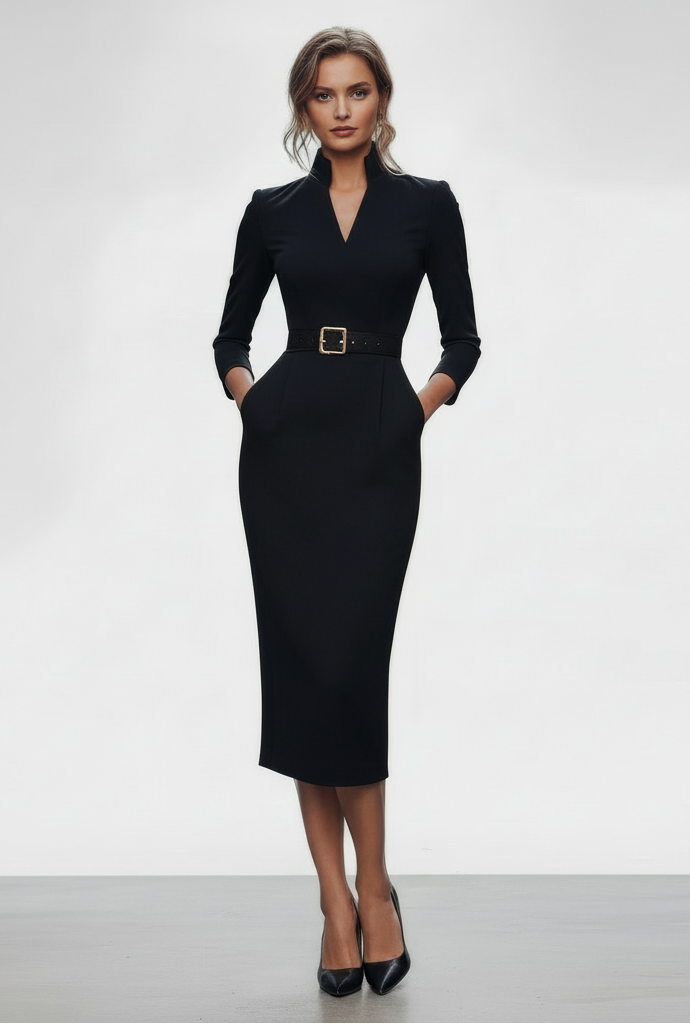 MARILENA |  VESTIDO NEGRO REFINADO